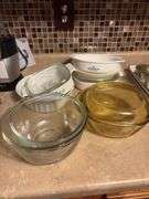 Assorted Corning Ware Dishes and Mixing Bowls