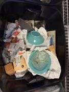 3 Totes of Assorted Glassware & Household