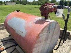 Fuel Tank - contents unknown, cap locked - 62”L x 38”D