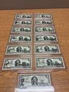 (13) 50 State $2 Bank Notes