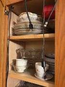 Contents of Cabinet - Assorted Dishes and Glassware