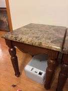 Pair of Side Tables and Lamp (tops are wood)