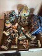2 Box Lots of Assorted Figurines and Atlas