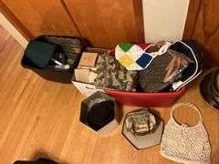 Assorted Housewares purses lamp hat
