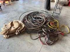 Assorted Steel Cable, Jumper Cables, Burlap