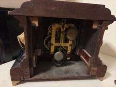 Black and Gold Mantle Clock - back is missing