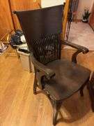 Leather Inlay Desk with Lamp and Chair - 54”W x 29”H x 23”D