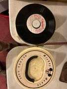 Mini Mouse Statues and Mickey Mouse Record Case with Records