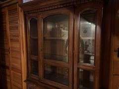 Roanoke Lighted China Cabinet - 77”H x 46”W x 16”D - located in basement, buyer responsible for removal