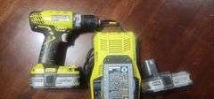 Ryobi 18v Drill w/ 3 Batteries & Charger