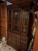 Roanoke Lighted China Cabinet - 77”H x 46”W x 16”D - located in basement, buyer responsible for removal