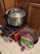 Pressure Cooker and Assorted Pots and Pans