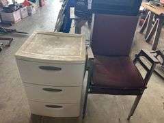 Sterilite 3 Drawer Strorage Container and 2 Office Chairs