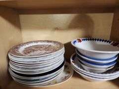 Contents of Cabinet - Coffe Mugs, Glasses and Plates