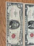 1953B $2 Red Note, 1963 $2 Red Note, 1963 $5 Red Note