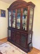 Lighted Mirror Back China Cabinet - 87”H x 60”W x 17”D