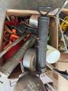 5 Box Lots of Assorted Tools, Hats, Candles, Straps, Misc