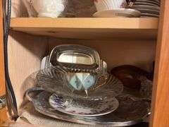 Contents of Cabinet - Assorted Dishes and Glassware
