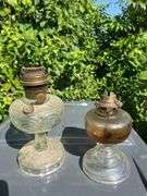 Aladdin and Waterbury Oil Lamps no chimneys