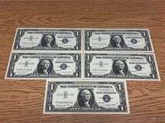 (5) 1957A $1 US Bank Notes