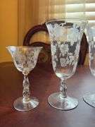 Etched Glass Crystal Goblets