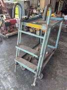 Rolling Work Cart with Telescopic Ladder