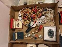 Costume Jewelry and Box