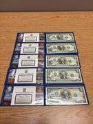 5 Colorized $2 Bank Notes - National Park Series