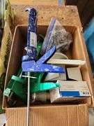 Assorted Electrical Supplies, Casters, Caulk Guns