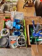 Assorted Electrical Supplies, Casters, Caulk Guns