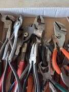 Box Lot of Assorted Pliers