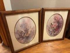 Pair of Framed Butterfly Prints