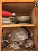 Contents of Cabinet - Assorted Dishes and Glassware