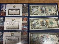 5 Colorized $2 Bank Notes - National Park Series