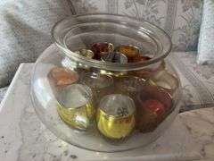 Large Glass Bowl with Candles