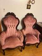 2 Floral Plush Chairs 46”