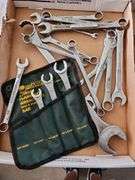 3 Flats of Assorted Wrenches and Paint Scrapers