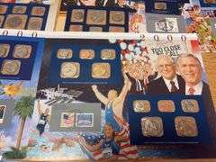 Huge Collection of Coin Panels - State Quarter, Pennies, $1 Coins, Misc - approximately 132 panels