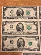 (7) $2 US Bank Notes - various years
