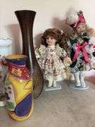 Assorted Vases, Poodle Decanter, Vases