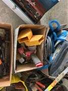 Assorted Shopwares lights fasteners wire wheel blower