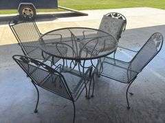Metal Patio Table with 4 Chairs