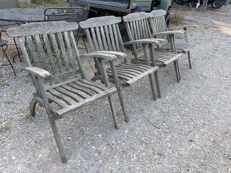 4 Wooden Patio Chairs image