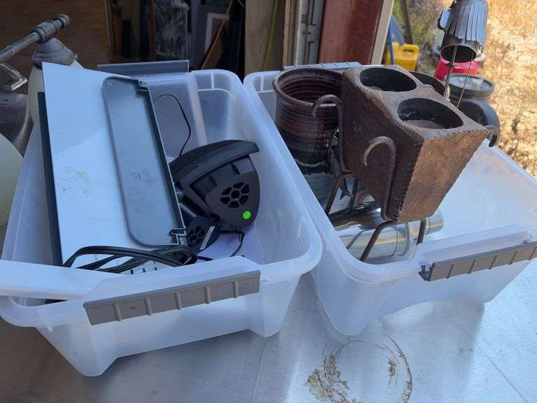 2 Totes of Assorted Household and Electrical image