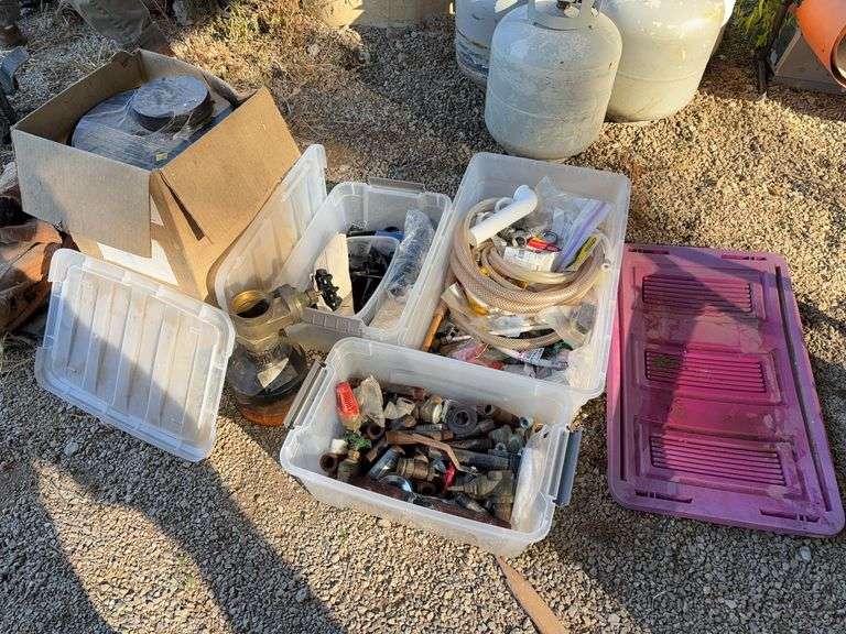 Totes of Assorted Hardware and Fittings image