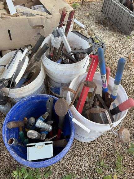 4 Buckets of Assorted Hand Tools image