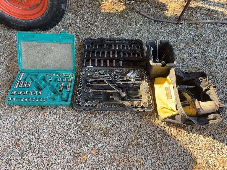 Assorted Sockets & Wrenches & Dewalt 1/2” Corded Impact image