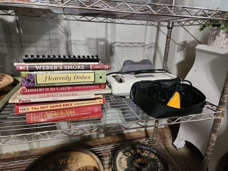 Assorted Cookbooks, Portable Massager and Wahl Clippers image