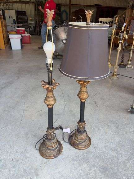 Pair of Table Lamps - missing one shade image
