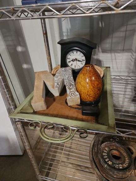 Assorted Household Decor - Serving Tray, Letter "M", Clock, and Diffuser image